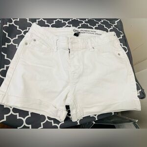 GAP White Jean Shorts Distressed Hem